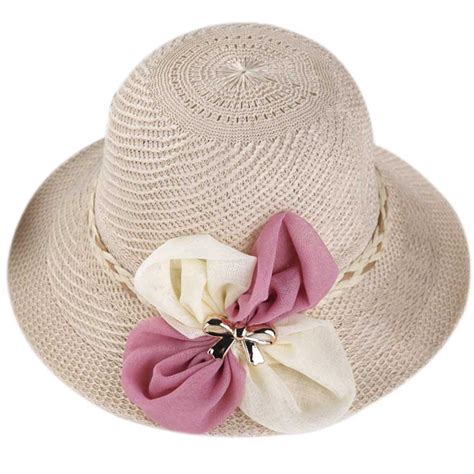 tureclos tureclos women knitted floral sun hat straw hat summer beach