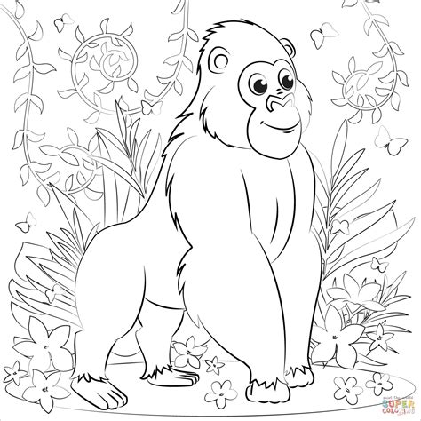 gorilla coloring page  printable coloring pages
