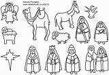 Nativity Manger Shepherds Stable Cutouts Colorine Coloringhome sketch template