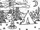 Coloring Pages Printable Camping Kids Fire Book Summer Camp Sheets Colouring Sheet Preschool Color Moon Print Bestcoloringpagesforkids Adult Colorings Campfire sketch template