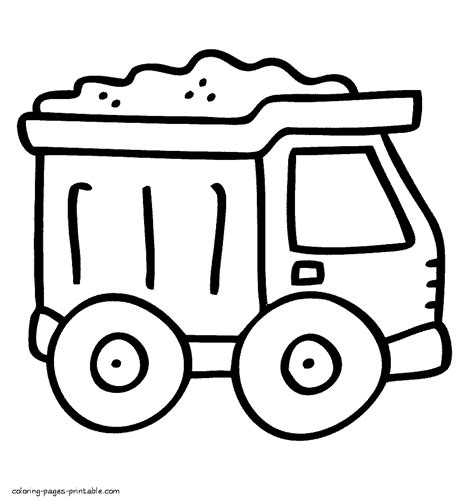 simple dump truck pages coloring pages