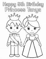 Prince Princess Coloring Pages Tea Printable Party Drawing Little Kids Drawings Knight Birthday Cinderella Easy Boston Caspian Clipart Cartoon Personalized sketch template