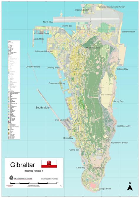 large scale full map  gibraltar gibraltar europe mapsland