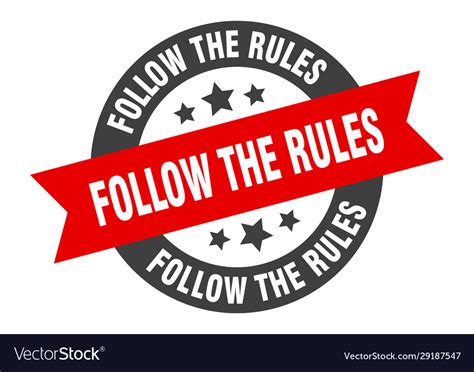 follow rules sign rules  royalty  vector image