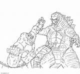 Godzilla Printable Kids Fighting Xcolorings Monsters 1280px sketch template