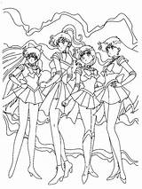 Sailor Moon Coloring Pages Group Scouts Color Crystal Printable Manga Kids Super Cartoon Moon4 Characters Book Birthday Chibi Sheets Getdrawings sketch template