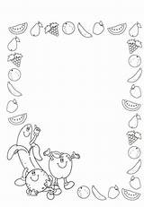 Bordes Moldura Picasa Frutas Coloring Espe Cadres Margenes Alimentação Bordures Resultado Folio Borde Bordas sketch template