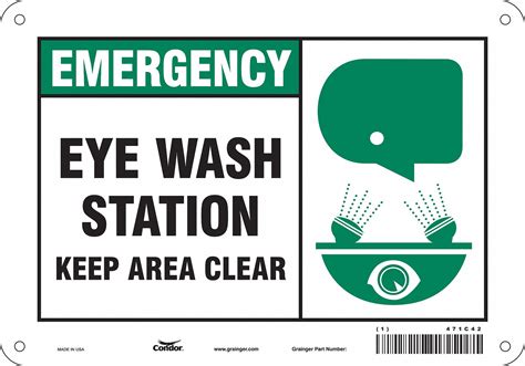 condor safety sign eye wash station  area clear sign header
