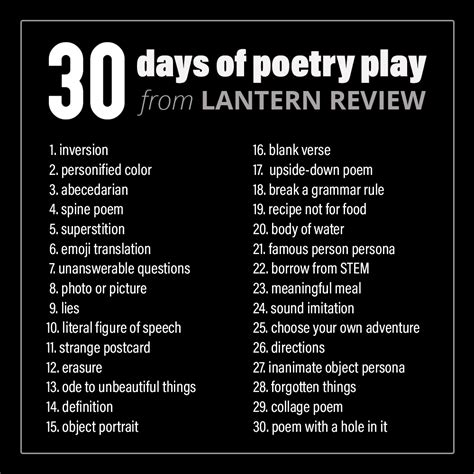 days  poetry play  national poetry month  anytime lantern
