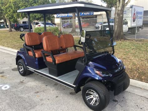 blue  passenger   facing seat advanced ev golf cart ah lithium batt  sale