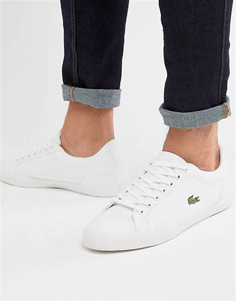 Lacoste Lerond Bl 2 Trainers In White Canvas Asos