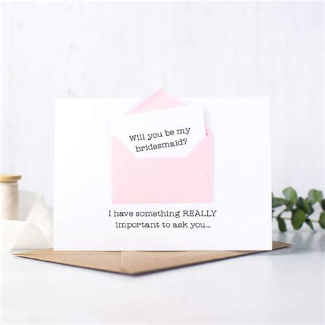 Secret Message Will You Be My Bridesmaid Card By Here S