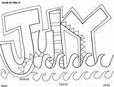 Months Year Coloring Pages Doodles July Classroom sketch template