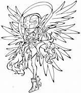Digimon Angewomon Glory Lineart sketch template