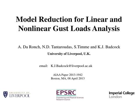 ppt model reduction for linear and nonlinear gust loads analysis