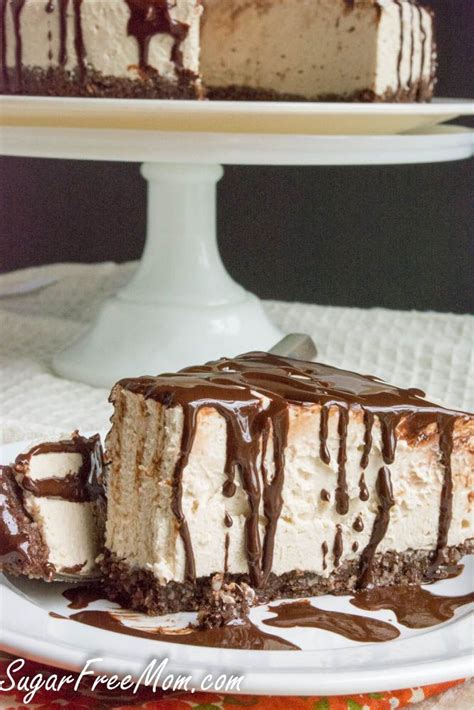 this sugar free coffee cheesecake recipe is made low carb with a