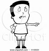 Boy Clipart Cartoon Angrily Pointing Mad Cory Thoman Outlined Coloring Vector 2021 sketch template