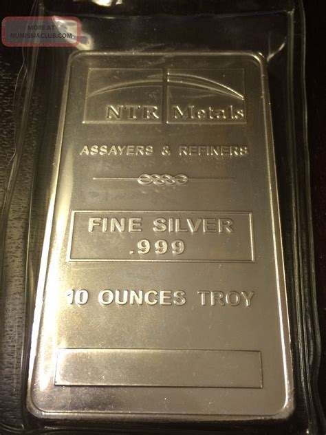 oz silver bar ntr metals  fine silver