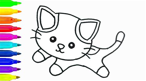 easy cat drawing  kids  getdrawings
