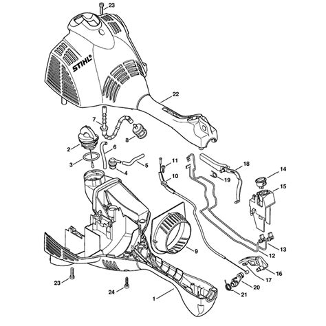 stihl fs  brushcutter fsrc  parts diagram engine housing loop handle