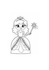 Bacchetta Principessa Colorare Disegno Prinzessin Zauberstab Wand Varita Estrellas sketch template