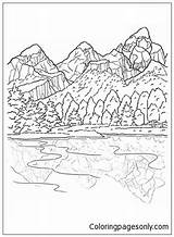 National Teton Grand Pages Park Coloring Online Nature Color sketch template