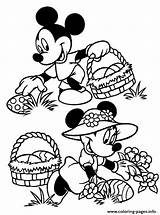 Mickey Minnie Disney Coloring Easter Pages Printable Color sketch template