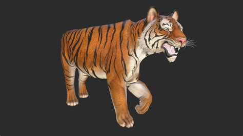 bengal tiger 3d model by woo art 77 [cf88c38] sketchfab