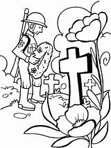 Anzac Remembrance Poppy Preschool Sacrifice Honour Veterans Bestcoloringpages sketch template