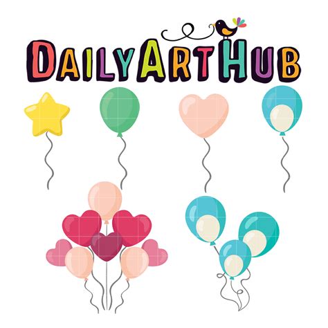 birthday balloons clip art set daily art hub  clip art everyday