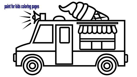 coloring ice cream truck coloring pages  kids drawing