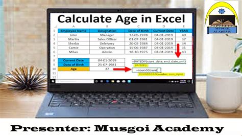 calculate ageagecalculation agecalculation oninexcel