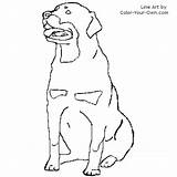 Rottweiler Coloring Pages Sitting Dog Color Dogs Puppy Kids Drawing Own Line Musings Inkspired Index Choose Board Cute sketch template