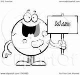 Mars Planet Cartoon Clipart Holding Sign Outlined Coloring Vector Thoman Cory Regarding Notes sketch template