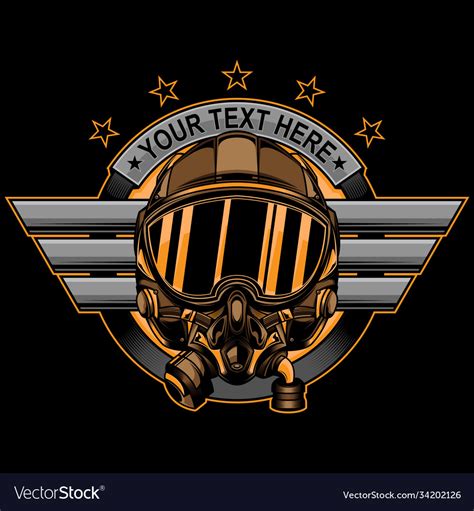 fighter pilot logo royalty  vector image vectorstock