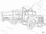 Trailer Semi Drawing Truck Coloring Pages Log Printable Getdrawings sketch template