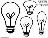 Bulb Coloring Light Pages Print Lightbulb sketch template