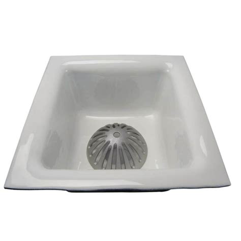 GSW Porcelain Cast Iron Floor Sink 12"x12"x6", 2" Drain