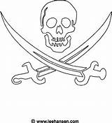 Coloring Jolly Roger Pirate Flag Sheet Printable Pirates Pages Skull Designlooter Swords Crossed 88kb 300px Drawings sketch template