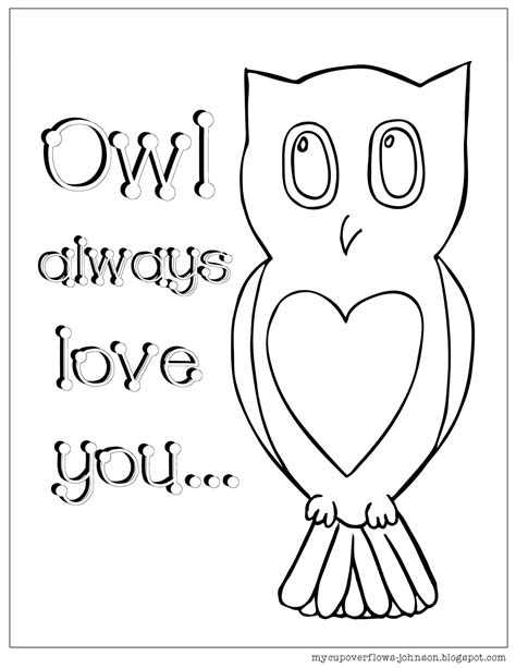 cup overflows coloring pages  valentines day