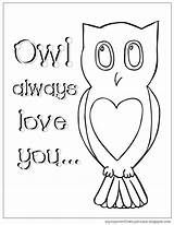 Coloring Pages Valentine Owl Always Valentines sketch template