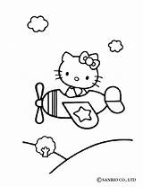 Kitty Hello Airplane Coloring Pages Hellokids Print Color Online Flying sketch template