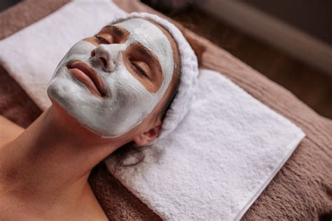 woman  cosmetic face mask  spa stock photo  image