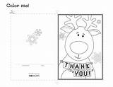 Thank Coloring Pages Kids Holiday Card Cards Reindeer Christmas Printable Print Color Printables Pdf Sheknows Getdrawings Getcolorings Choose Board sketch template