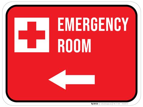 emergency room left  icon rectangular floor sign