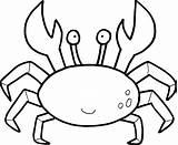 Crab Drawing Blue Coloring Template sketch template