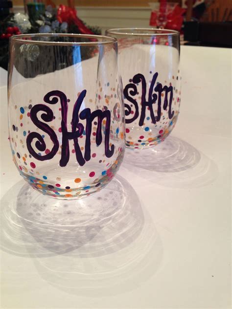 Hand Painted Monogrammed Stemless Wine Glasses Coors Light Beer Can