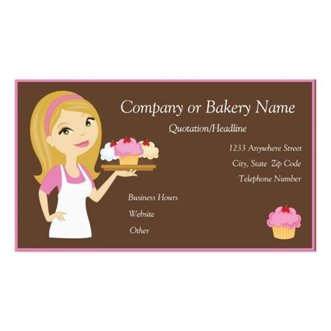 blondepink cupcake bakerbakery business card