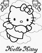 Coloring Kitty Hello Pages Kids Valentine Library Clipart Printable sketch template