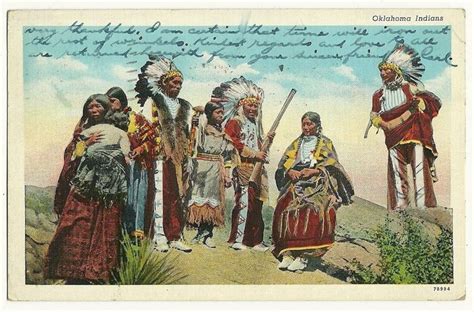 oklahoma indians native american indians indian postcard